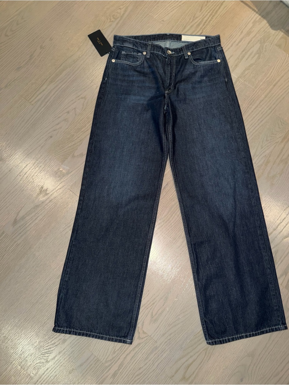 rag & bone Dark Blue Relaxed Straight Jeans